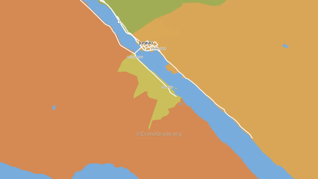 Douglas, AK Map of Vehicle Theft Rates
