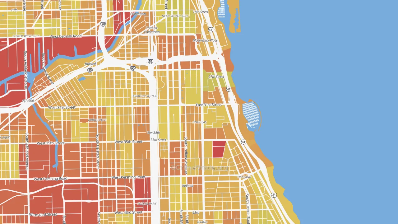 Douglas, Chicago, IL Map of Vehicle Theft Rates