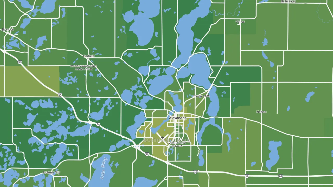 Douglas County, MN Map of Vehicle Theft Rates