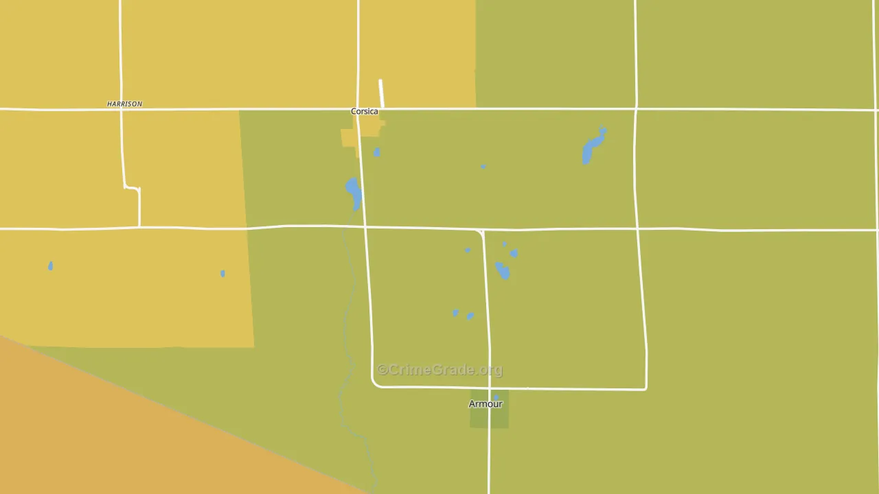 Douglas County, SD Map of Vehicle Theft Rates