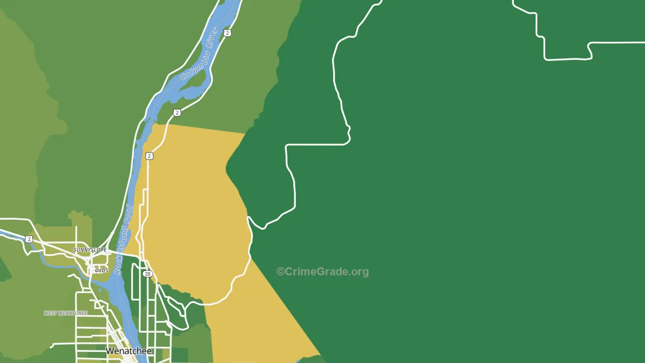 Douglas County, WA Map of Vehicle Theft Rates