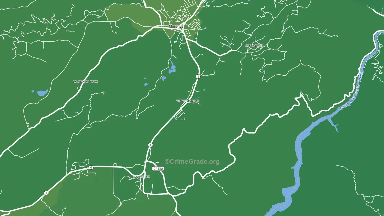 Douglas Flat, CA Map of Vehicle Theft Rates