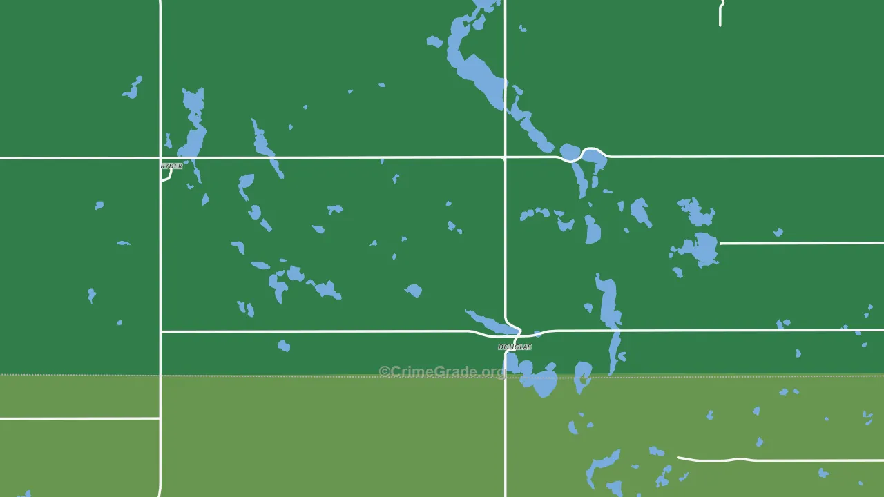 Douglas, ND Map of Vehicle Theft Rates