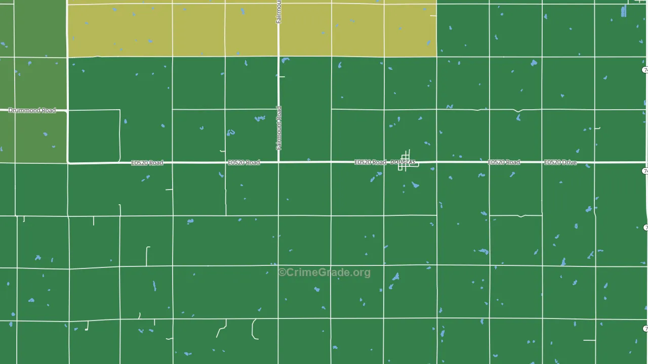 Douglas, OK Map of Vehicle Theft Rates