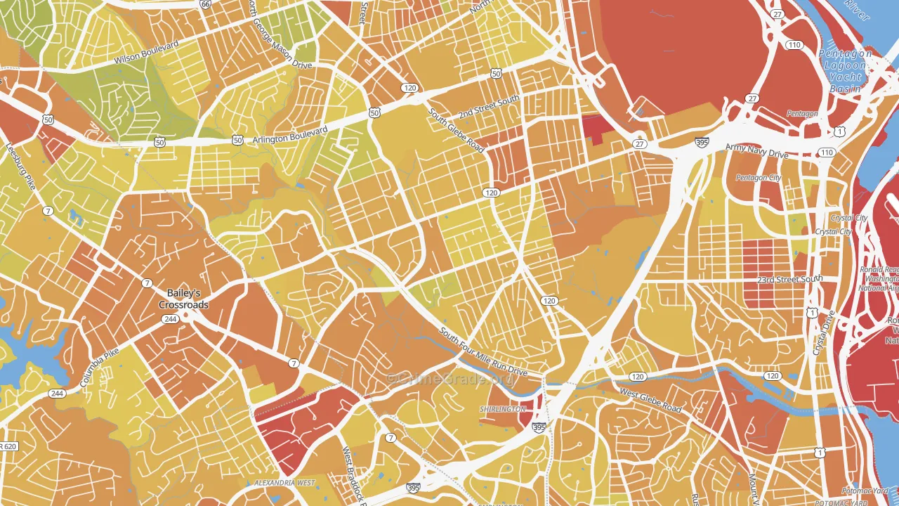 Douglas Park, Arlington, VA Map of Vehicle Theft Rates
