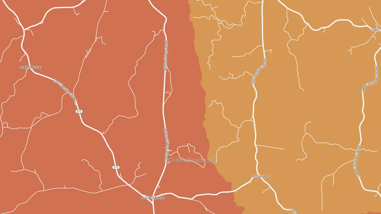 Douglass, SC Map of Vehicle Theft Rates