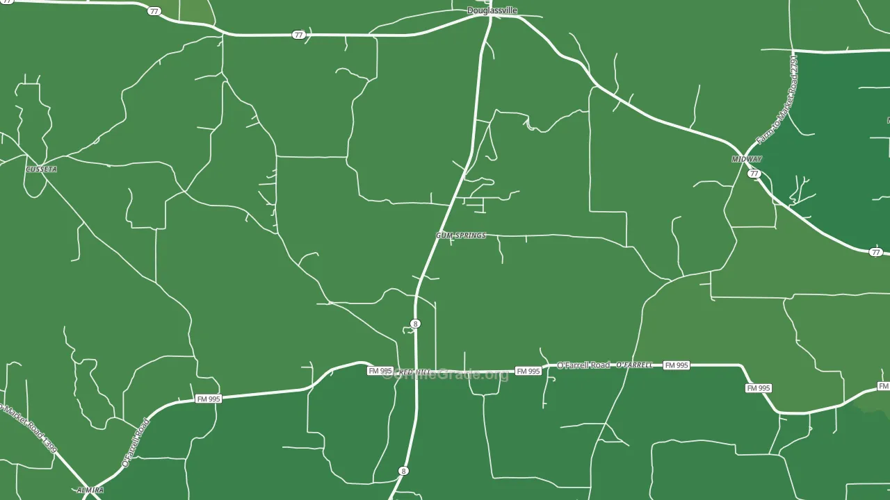 Douglassville, TX Map of Vehicle Theft Rates