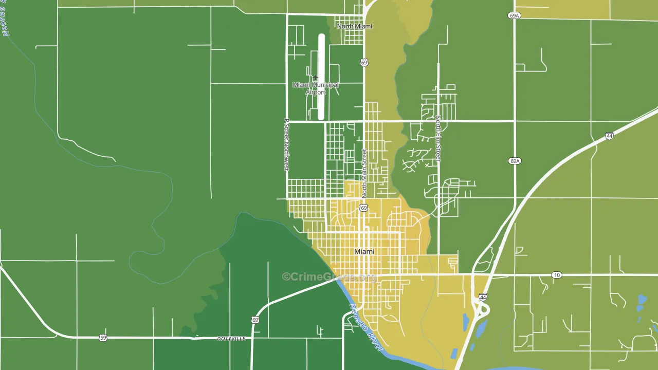 Douthat, OK Map of Vehicle Theft Rates