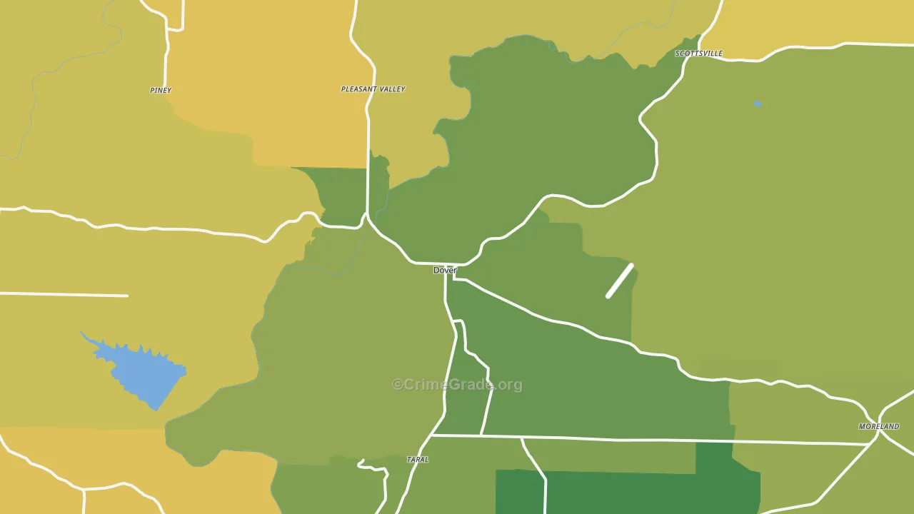 Dover, AR Map of Vehicle Theft Rates