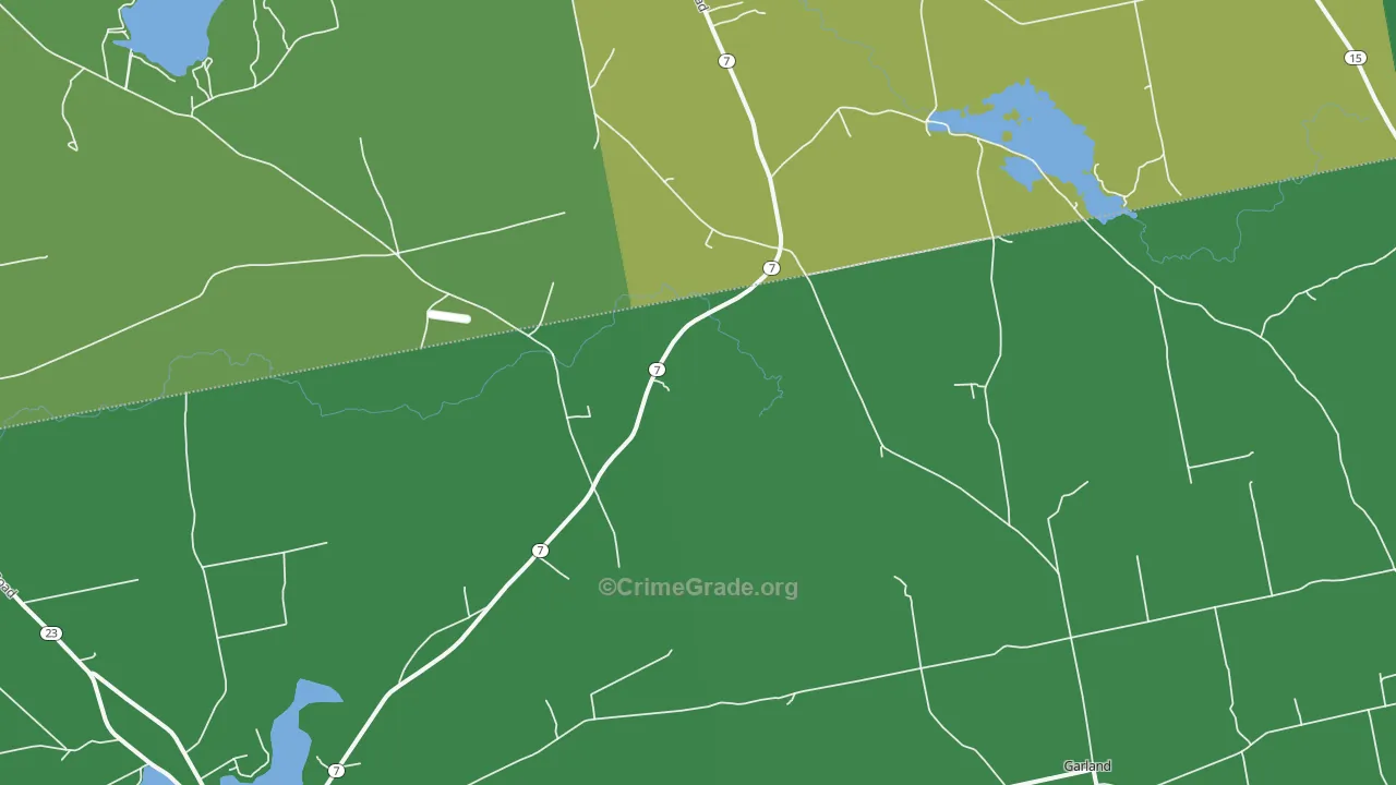 Dover South Mills, ME Map of Vehicle Theft Rates