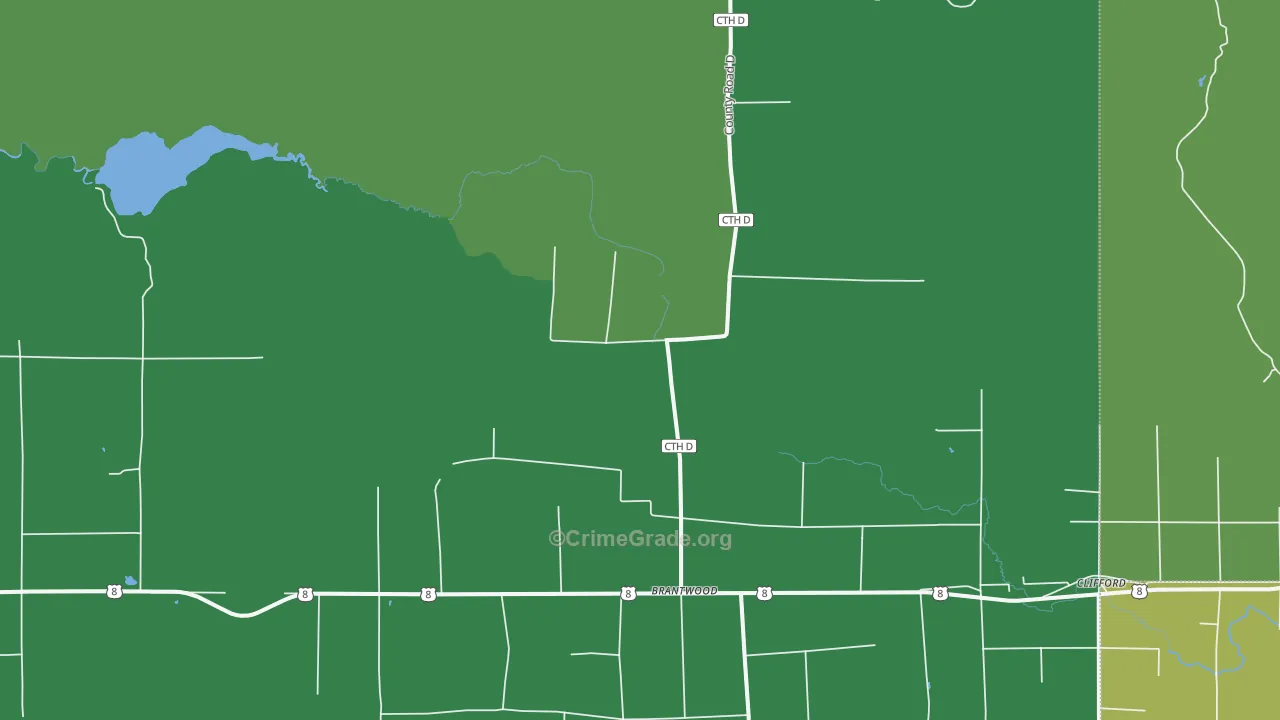 Dover, WI Map of Vehicle Theft Rates