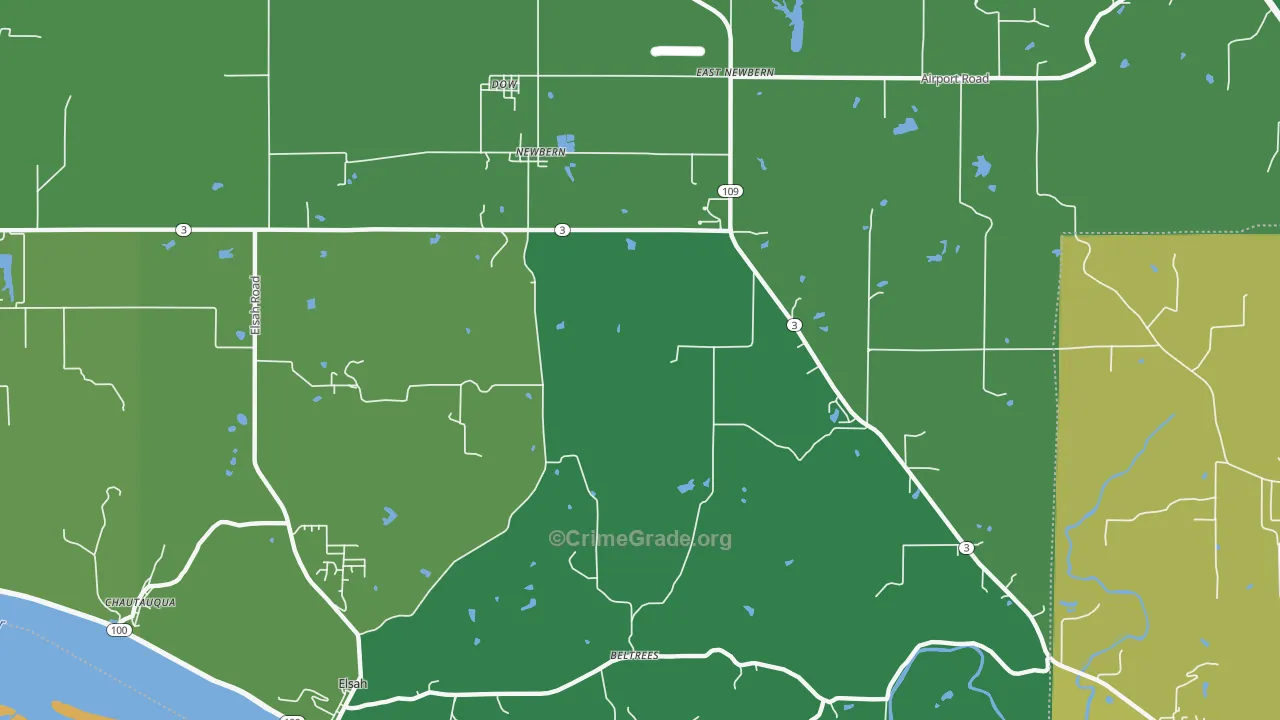 Dow, IL Map of Vehicle Theft Rates