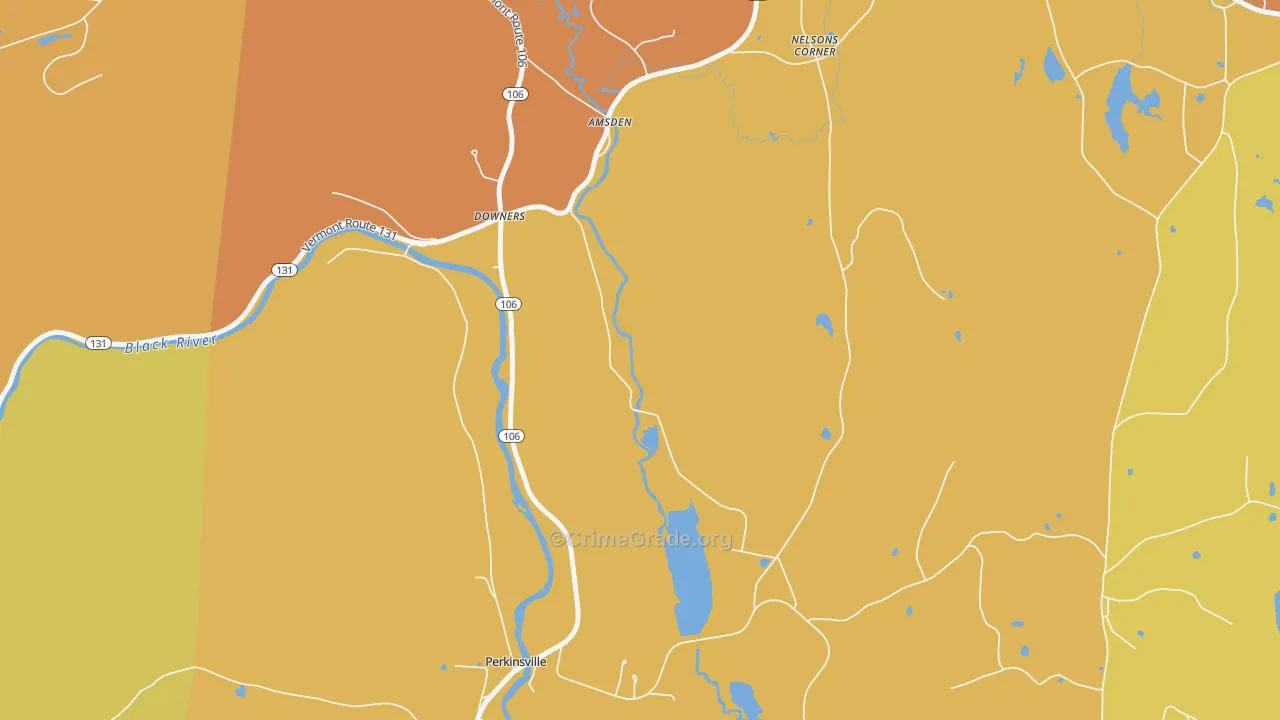 Downers, VT Map of Vehicle Theft Rates