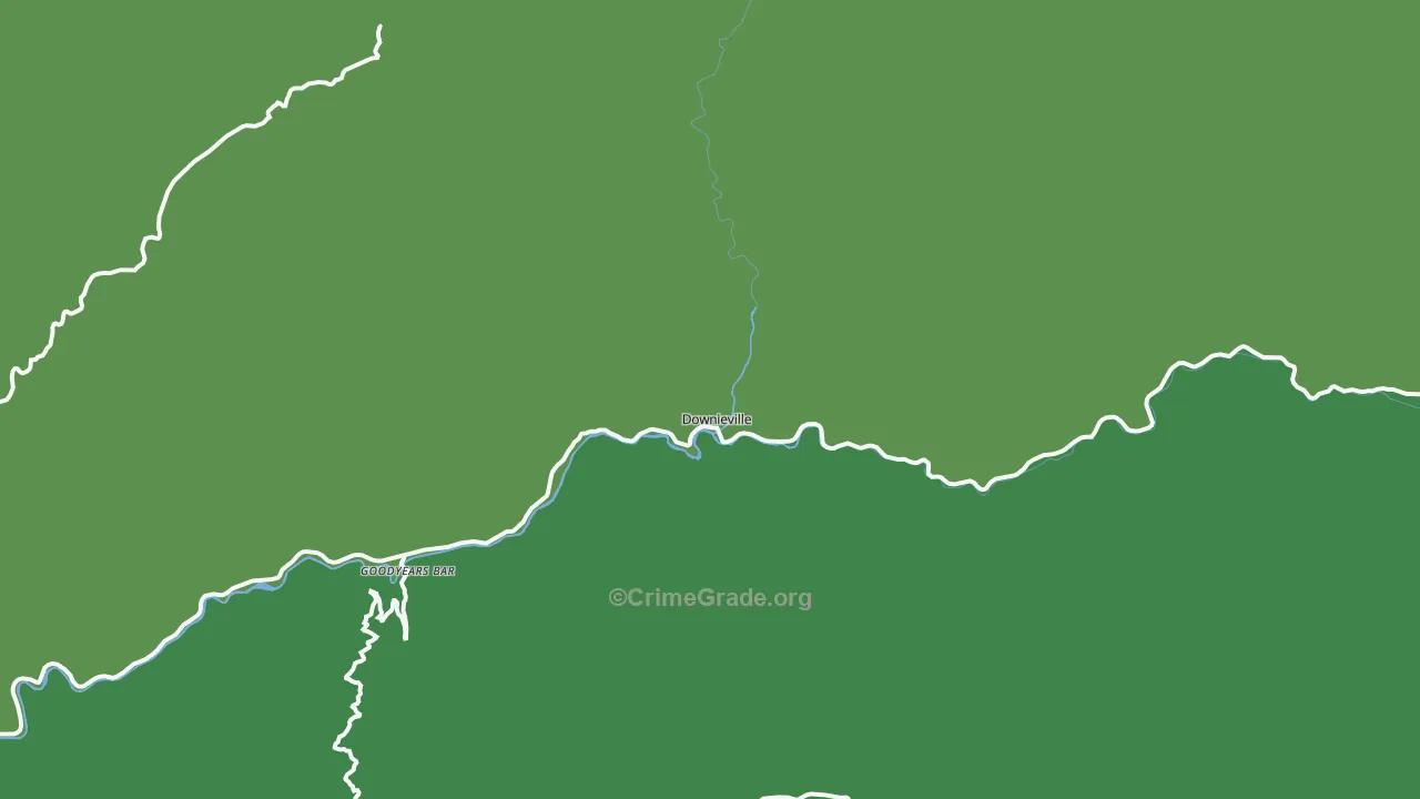 Downieville, CA Map of Vehicle Theft Rates