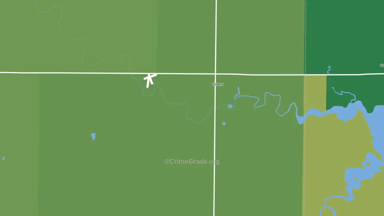 Downs, KS Map of Vehicle Theft Rates