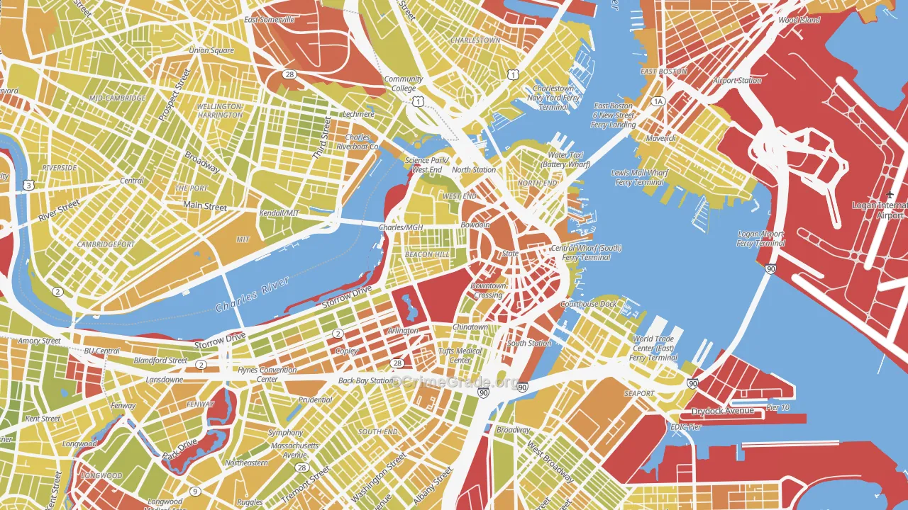 Downtown Crossing, Boston, MA Map of Vehicle Theft Rates