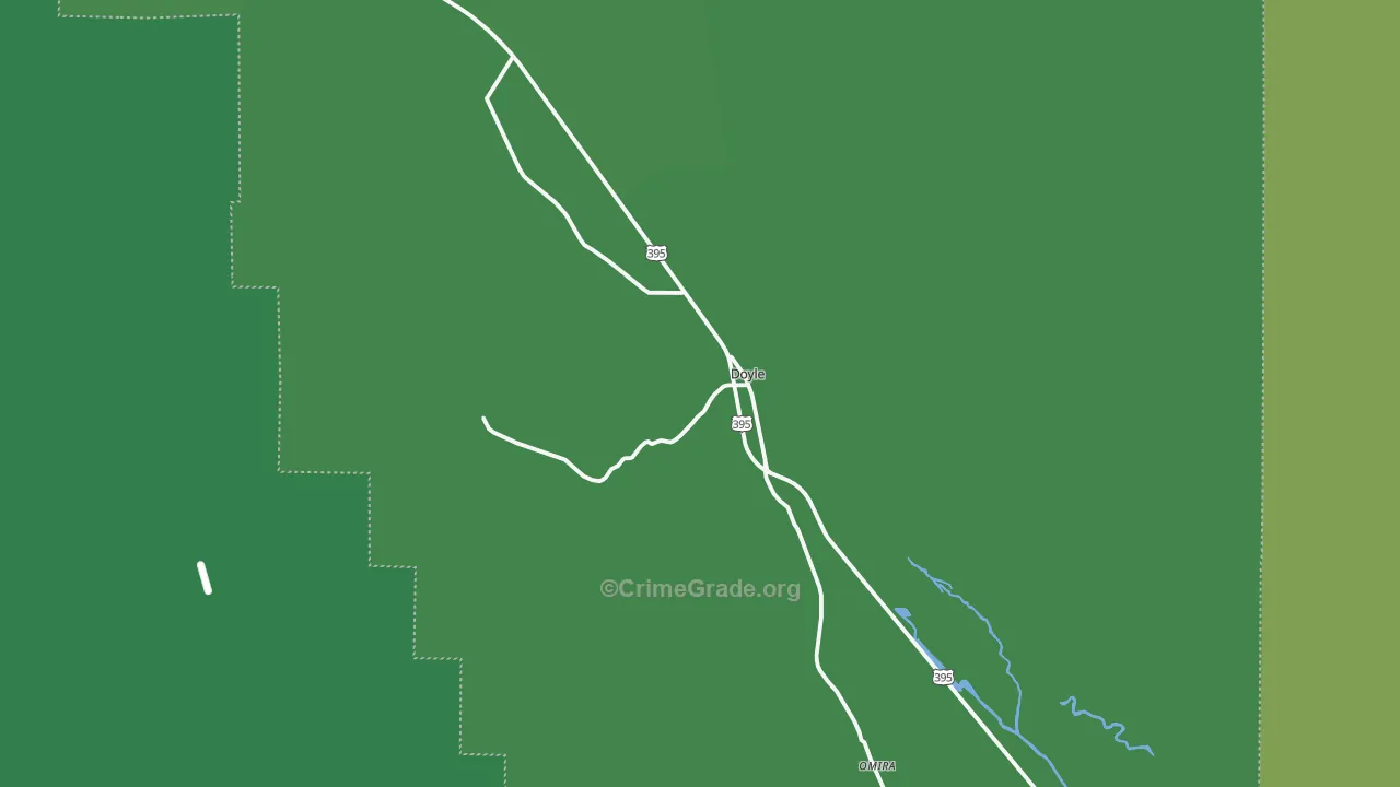 Doyle, CA Map of Vehicle Theft Rates