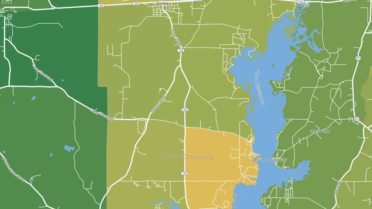 Doyline, LA Map of Vehicle Theft Rates