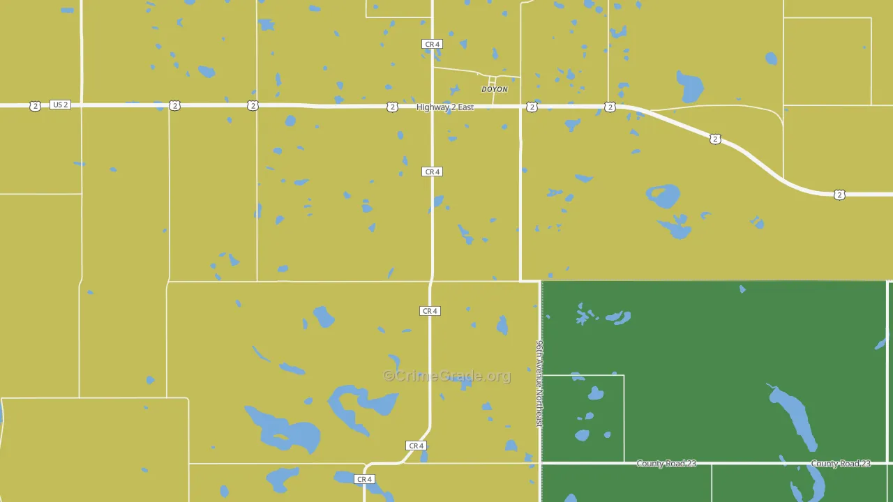 Doyon, ND Map of Vehicle Theft Rates