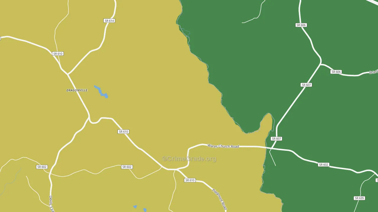 Dragonville, VA Map of Vehicle Theft Rates