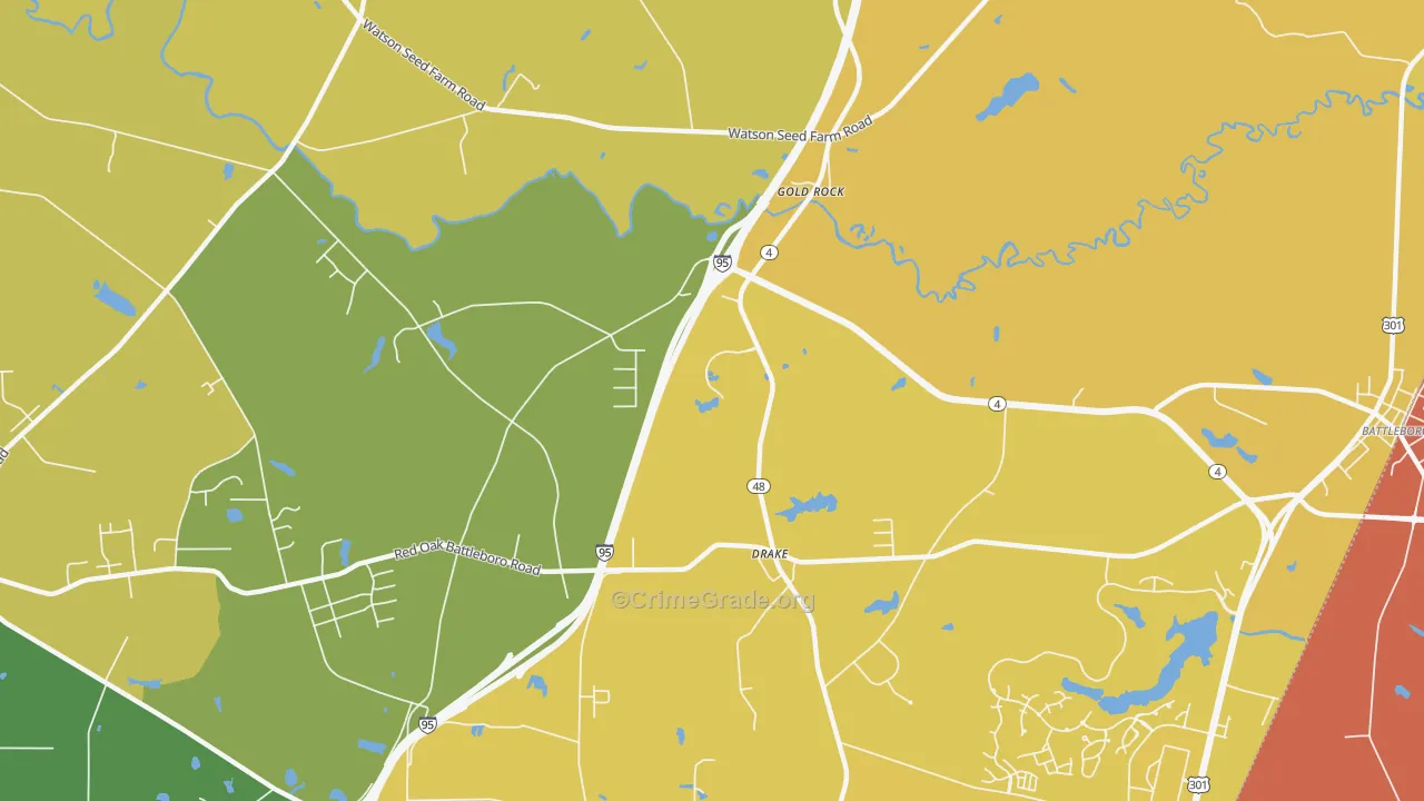 Drake, NC Map of Vehicle Theft Rates