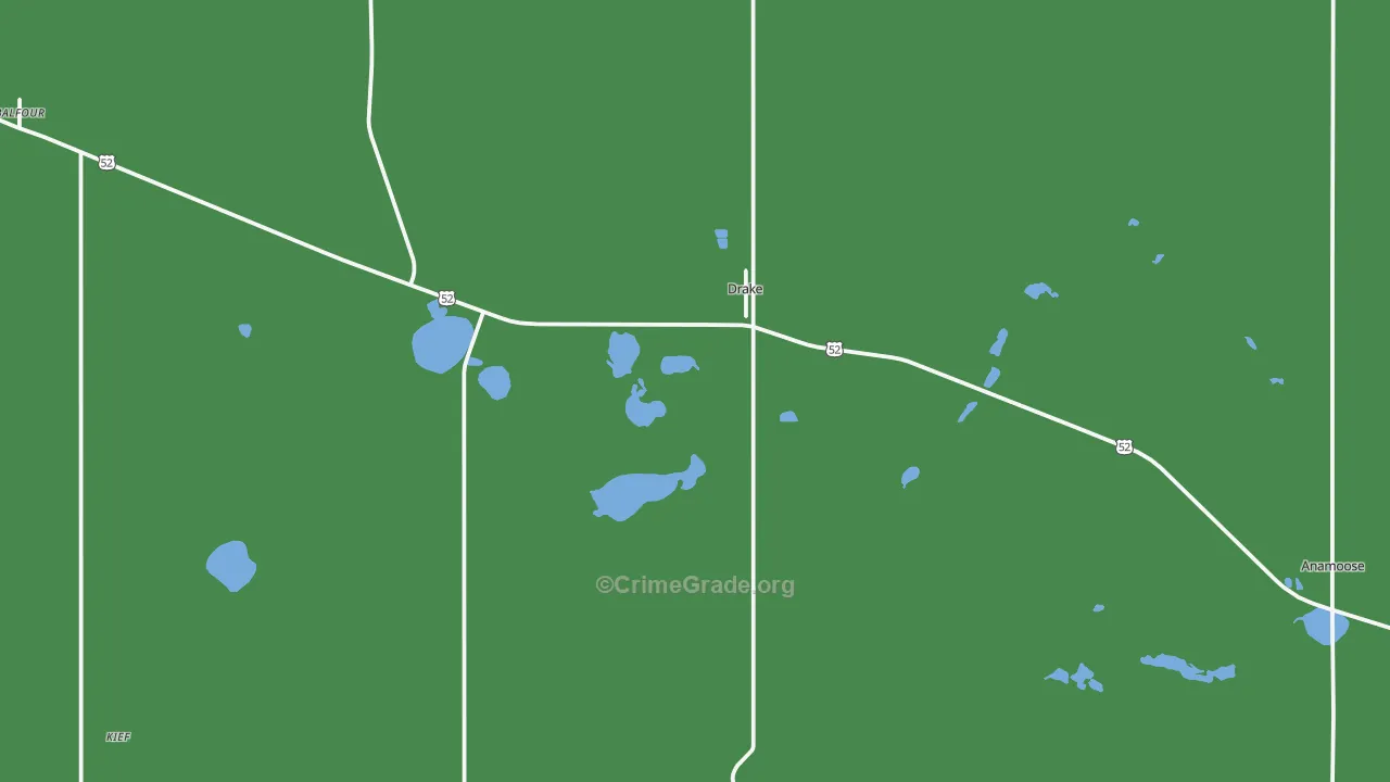 Drake, ND Map of Vehicle Theft Rates