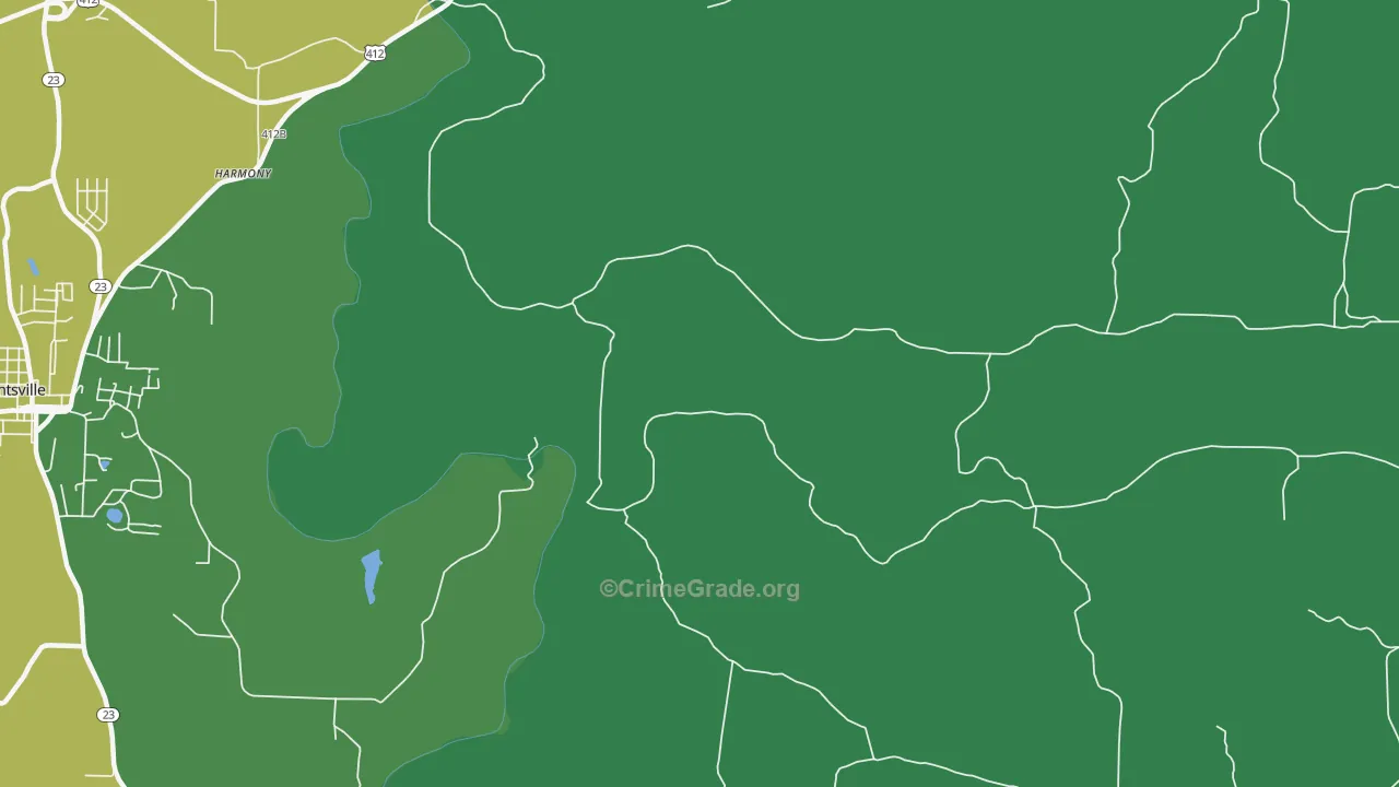 Drakes Creek, AR Map of Vehicle Theft Rates