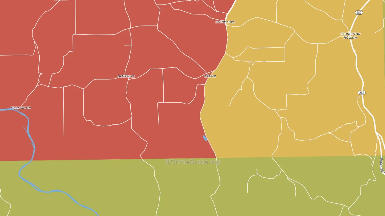 Draper, PA Map of Vehicle Theft Rates