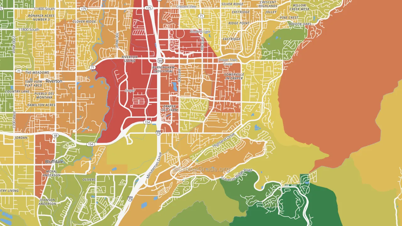 Draper, UT Map of Vehicle Theft Rates