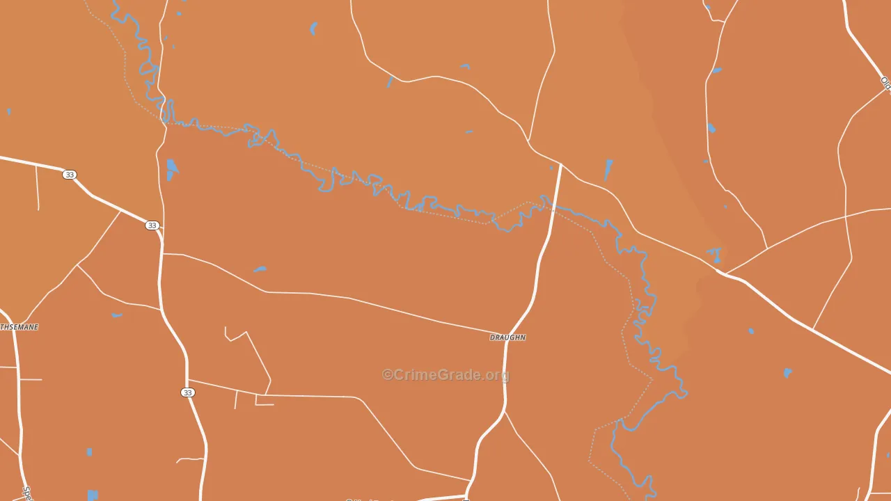 Draughn, NC Map of Vehicle Theft Rates