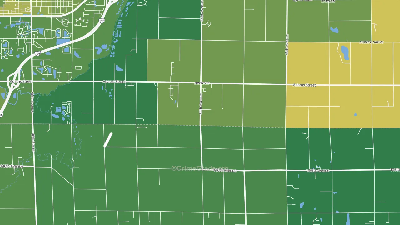 Drenthe, MI Map of Vehicle Theft Rates