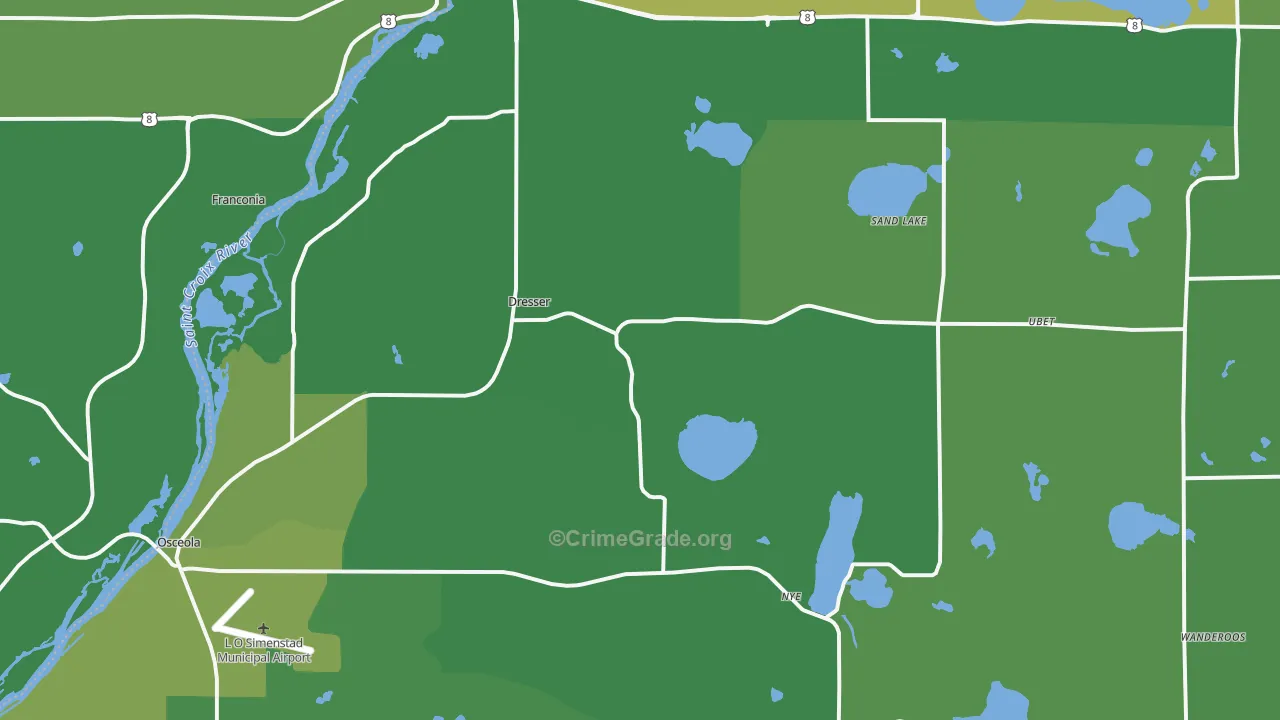 Dresser, WI Map of Vehicle Theft Rates