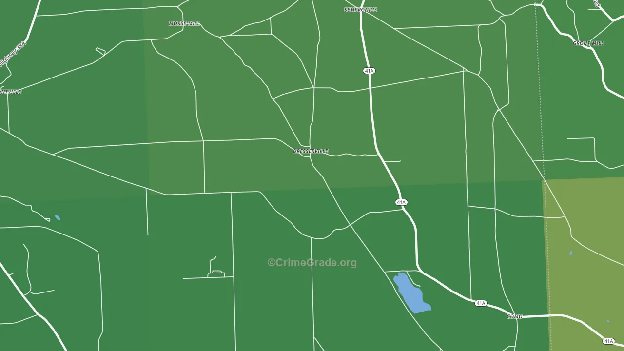 Dresserville, NY Map of Vehicle Theft Rates