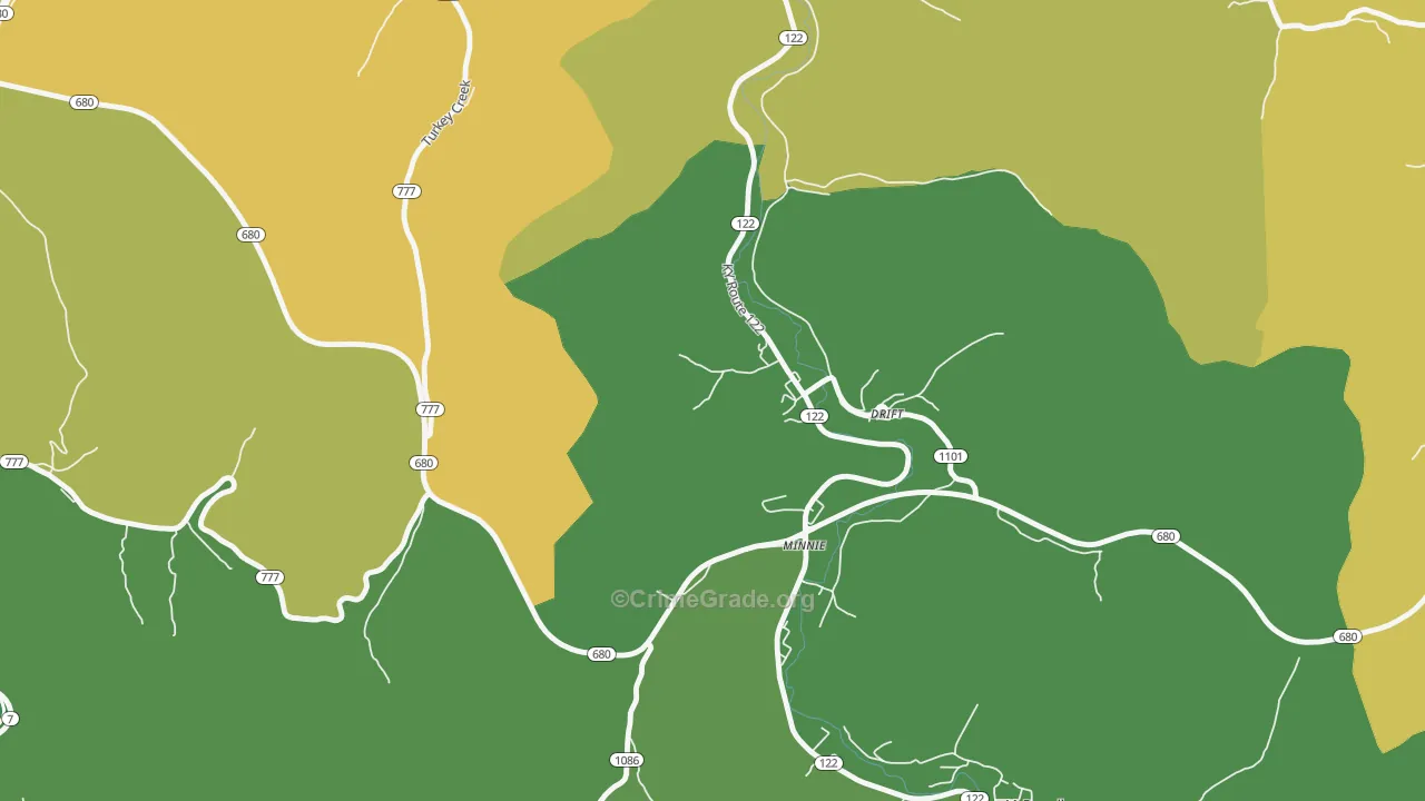Drift, KY Map of Vehicle Theft Rates