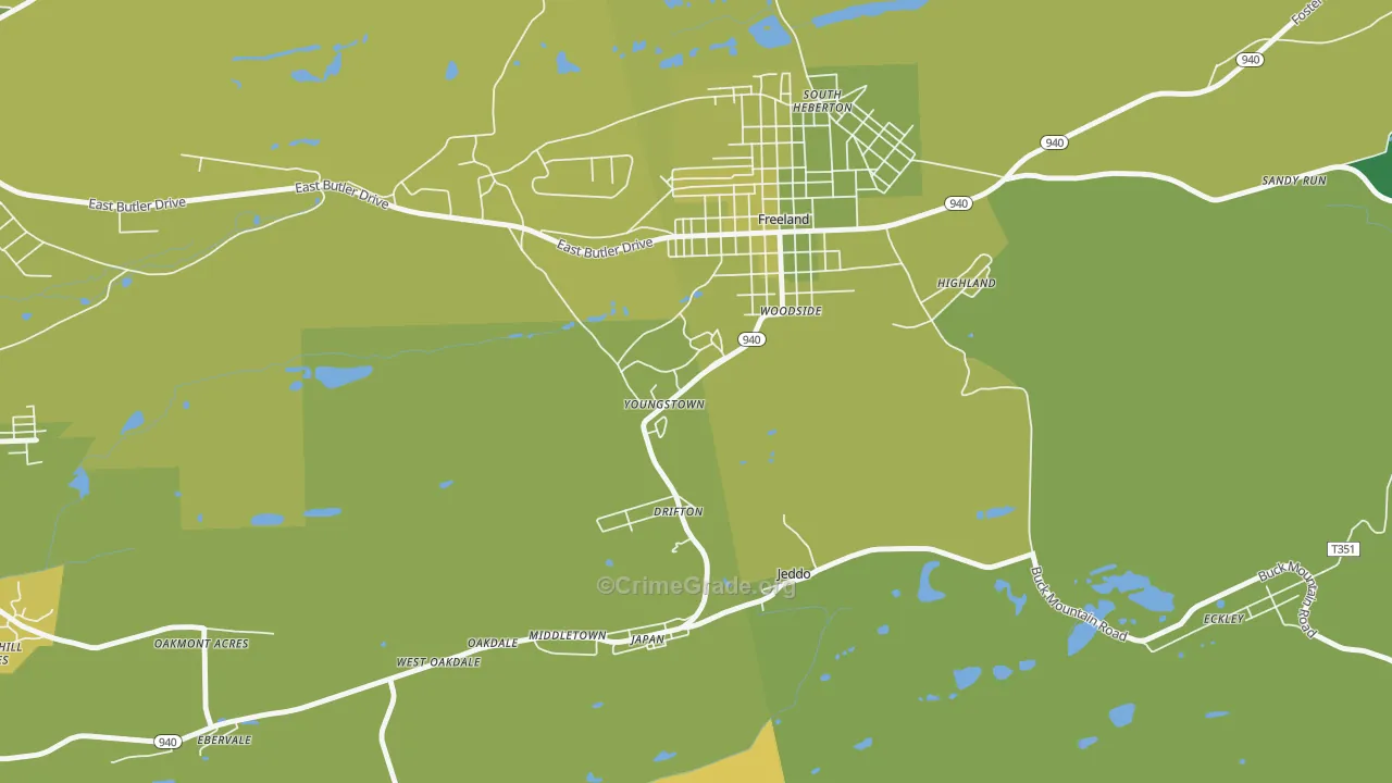 Drifton, PA Map of Vehicle Theft Rates