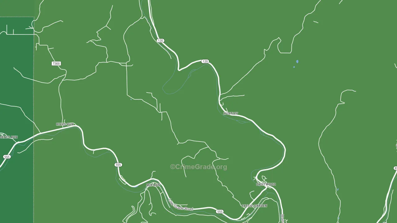 Driftwood, PA Map of Vehicle Theft Rates