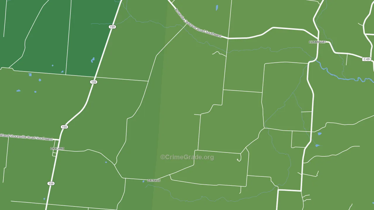 Drinkle, OH Map of Vehicle Theft Rates