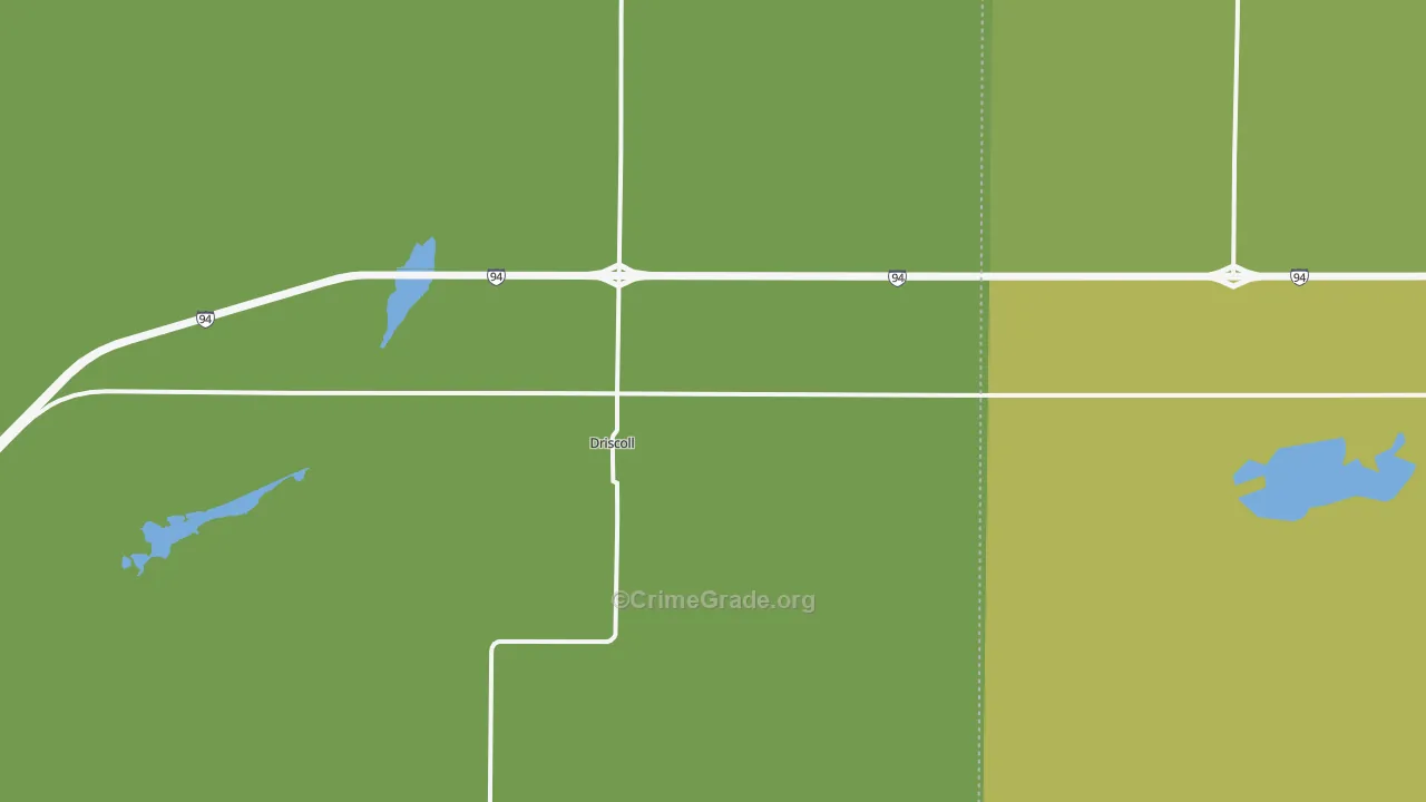 Driscoll, ND Map of Vehicle Theft Rates