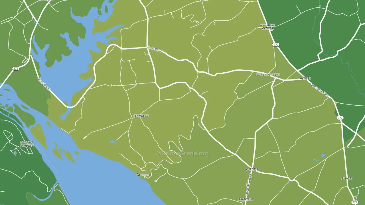 Drumore, PA Map of Vehicle Theft Rates