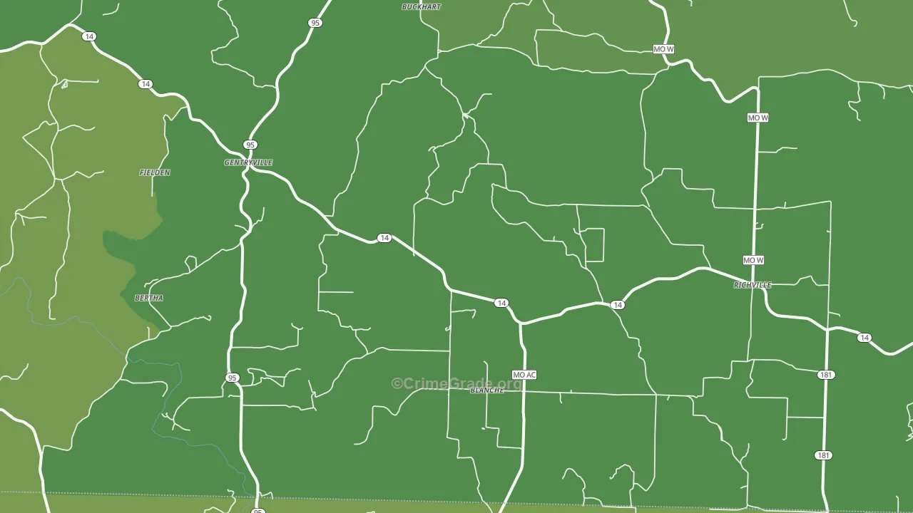 Drury, MO Map of Vehicle Theft Rates