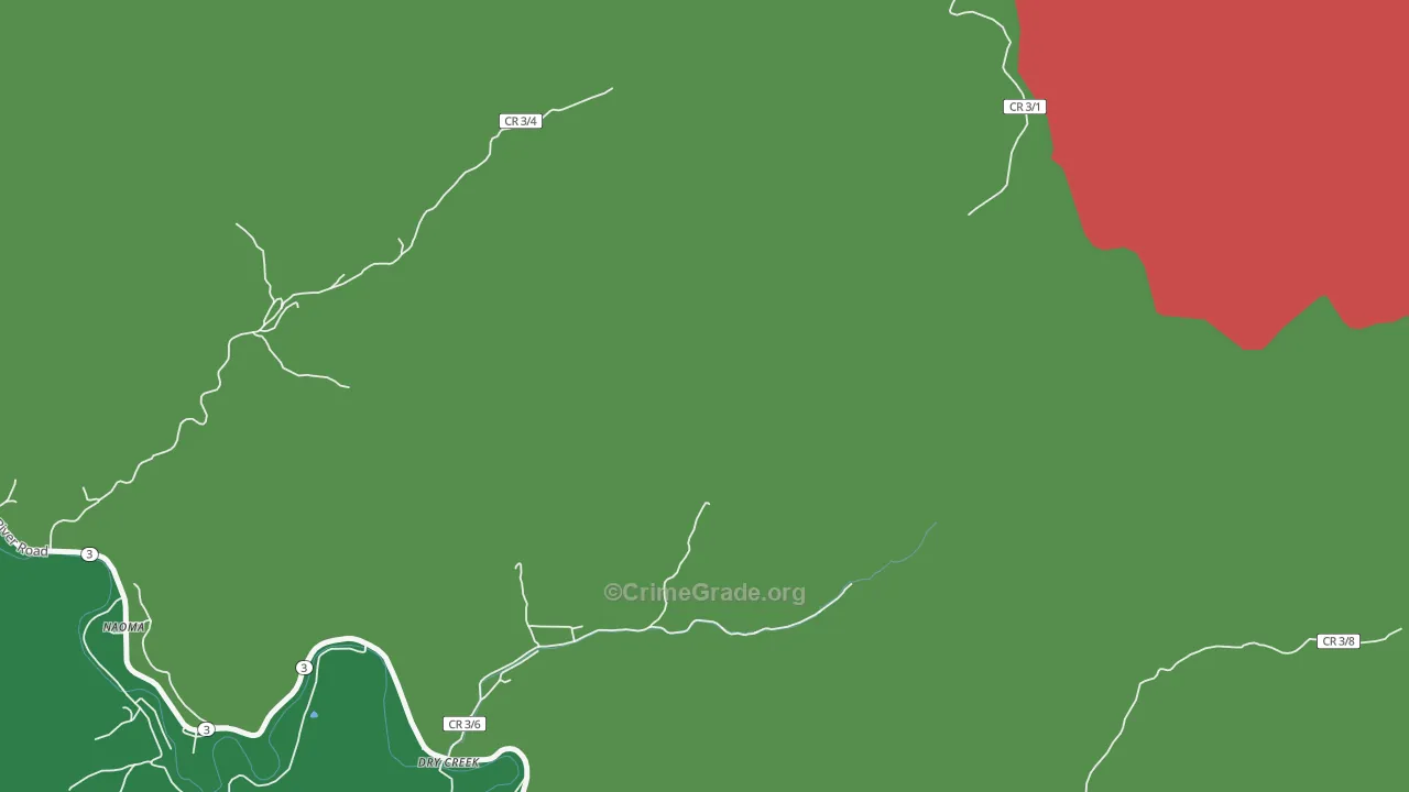 Dry Creek, WV Map of Vehicle Theft Rates