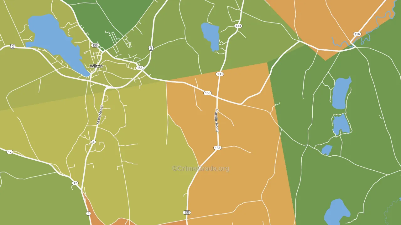 Dryden, ME Map of Vehicle Theft Rates