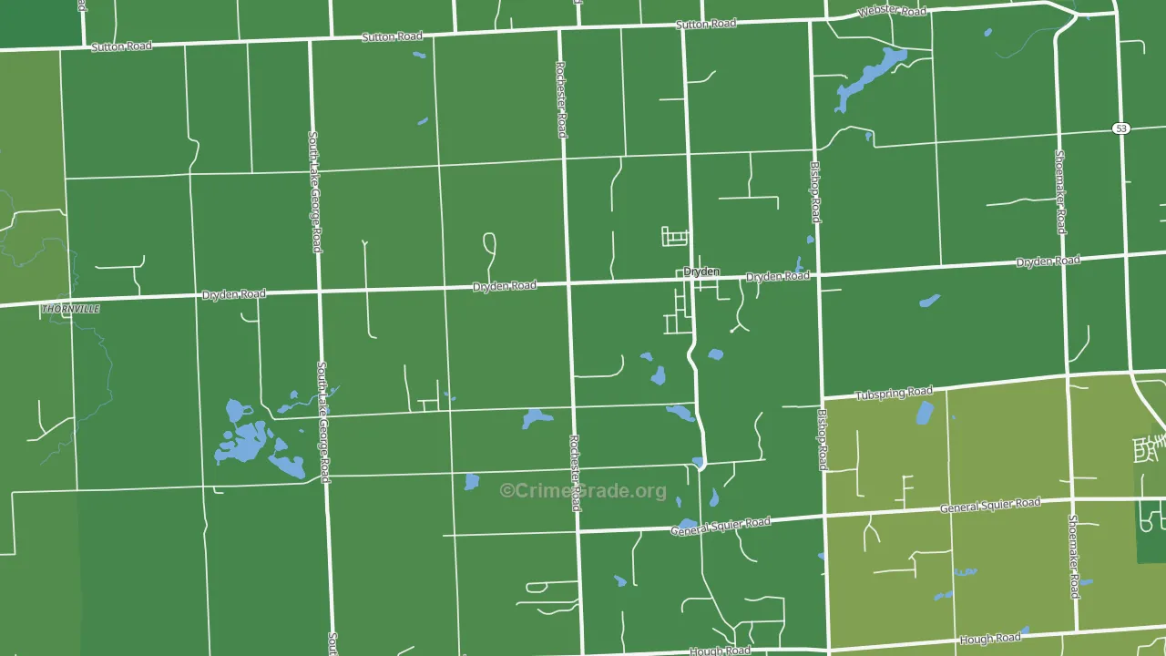 Dryden, MI Map of Vehicle Theft Rates