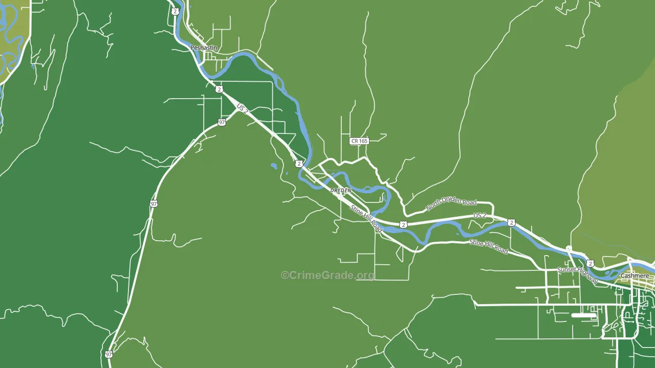 Dryden, WA Map of Vehicle Theft Rates