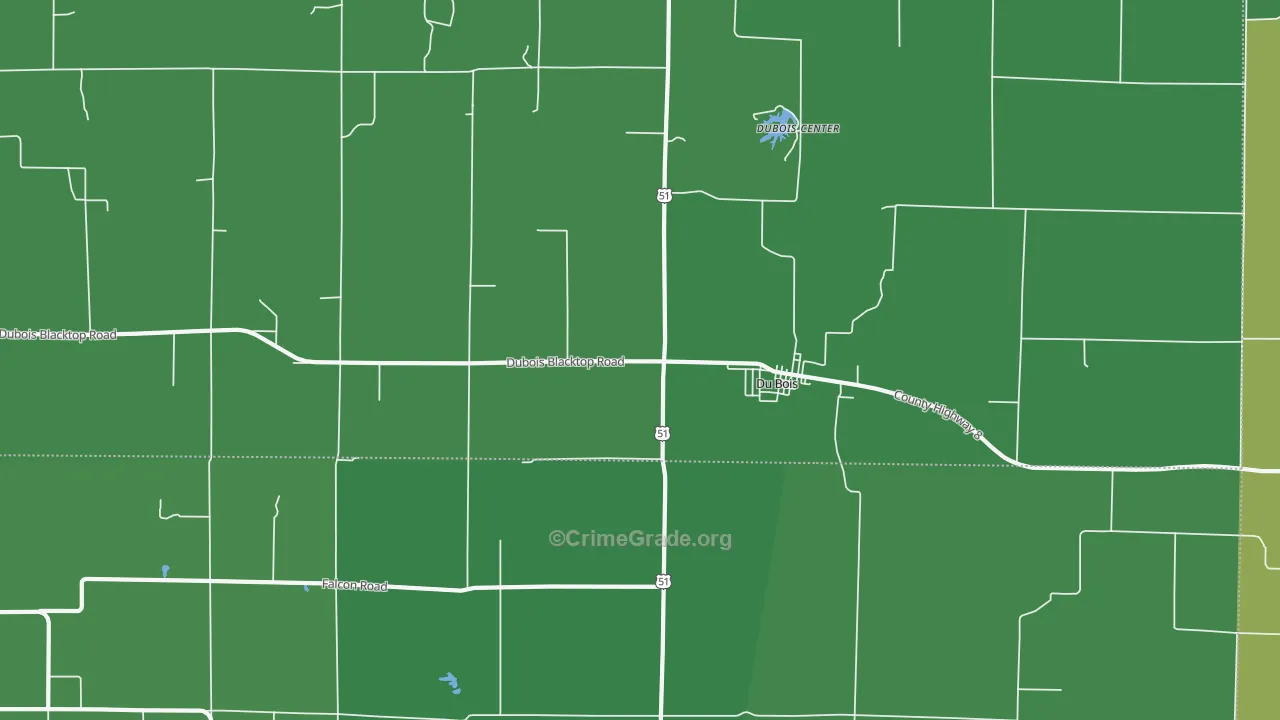 Du Bois, IL Map of Vehicle Theft Rates