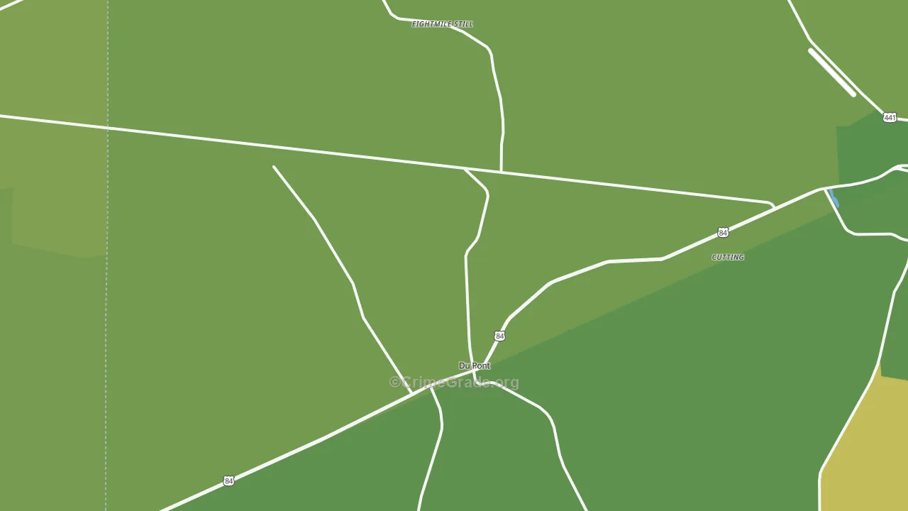 Du Pont, GA Map of Vehicle Theft Rates