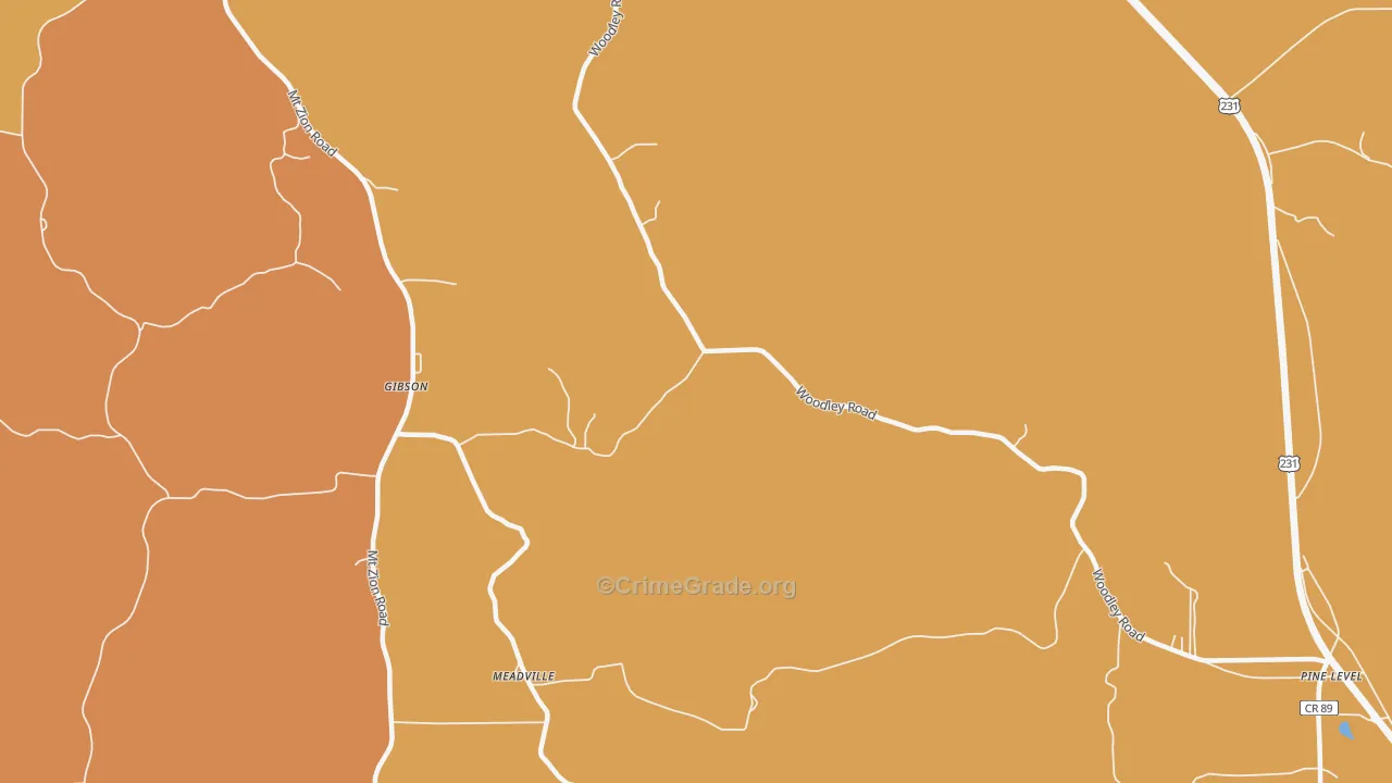 Dublin, AL Map of Vehicle Theft Rates