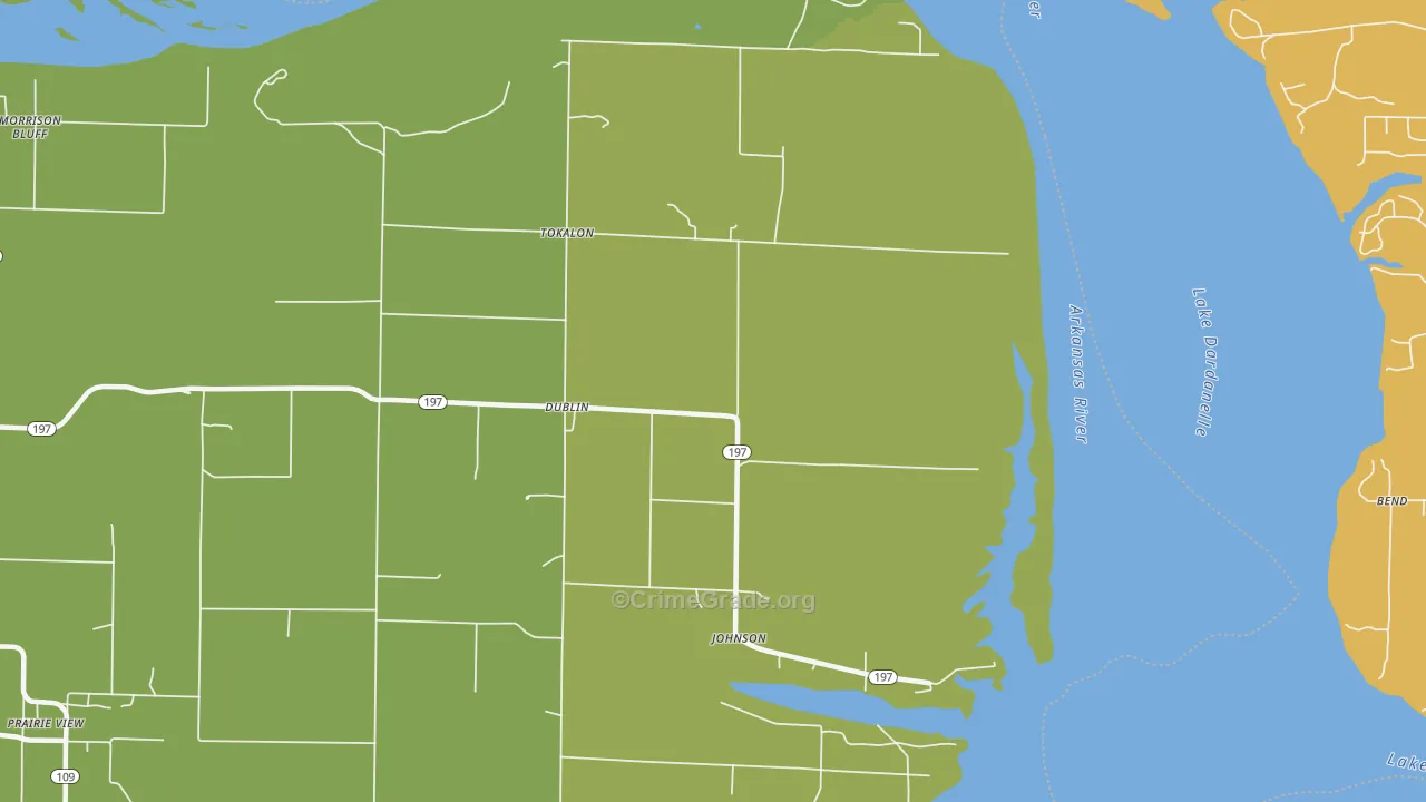 Dublin, AR Map of Vehicle Theft Rates