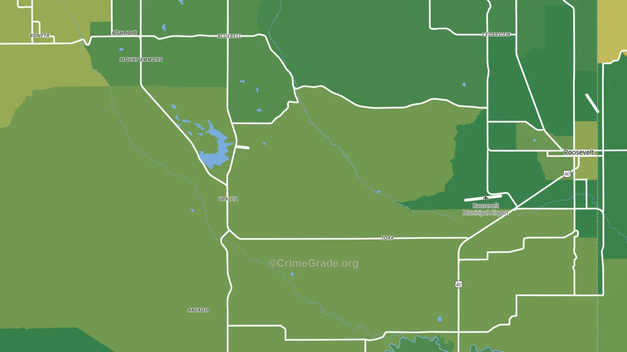 Duchesne County, UT Map of Vehicle Theft Rates