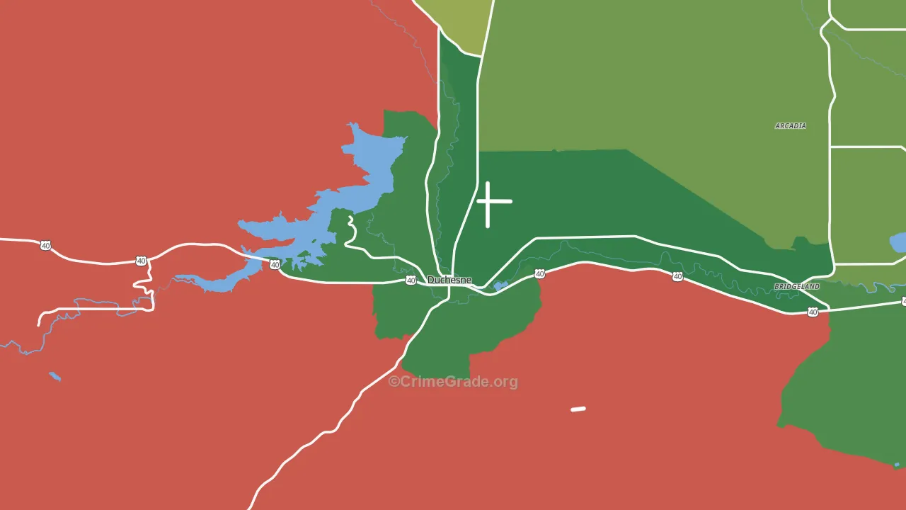 Duchesne, UT Map of Vehicle Theft Rates